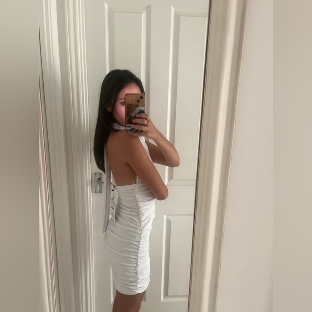 Elegant White Halter Dress